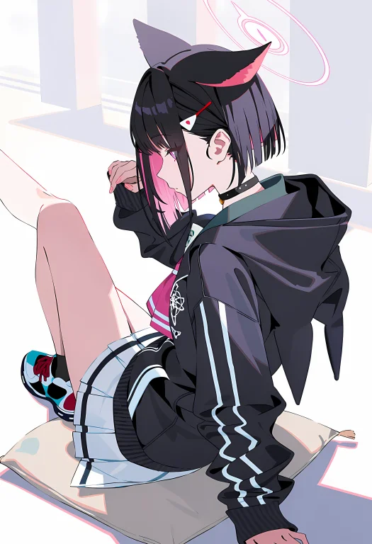 Taikistyle, Kazusa Blue Archive, Blue Archive, 1girl, Cat Ea...