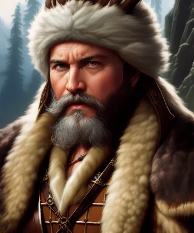 Portrait Of A Bearded Viking In A Snowy Forest, Protogemb2 S... — Stable Diffusion AI Prompt: portrait of a bearded viking in a snowy forest, protogemb2 style