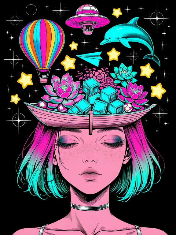 Mikkoani With Complex Gritty Linework, A Psychedelic Portrai...