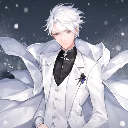 1boy, White Hair, White Suit, Snow Steps 15, Sampler Dpm Sde...