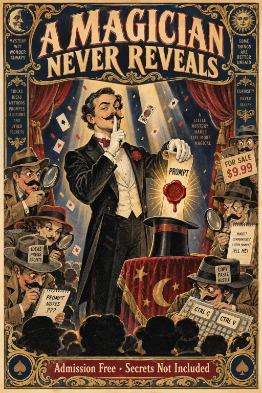 A Vintage 1900s Vaudeville Magic Show Poster, Stone Lithogra...