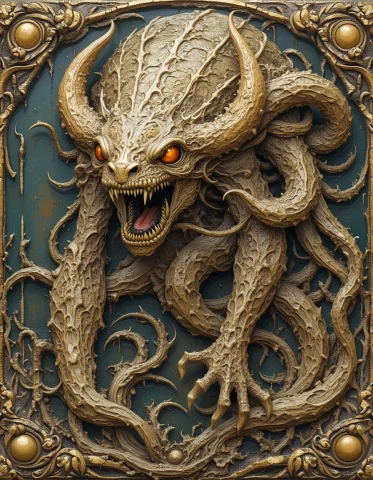 Metal Trinket Depicting A 80yo Sand Wraith - A Spectral Crea... — FLUX AI Prompt: metal trinket depicting a 80yo Sand Wraith - A spectral creature that haunts des...