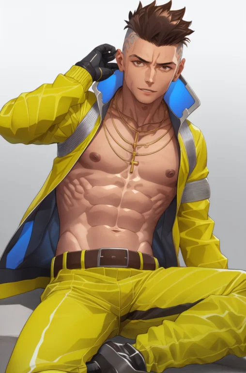 Male Focus, 1boy, Solo, Muscular, Pectorals, Muscular Male,...