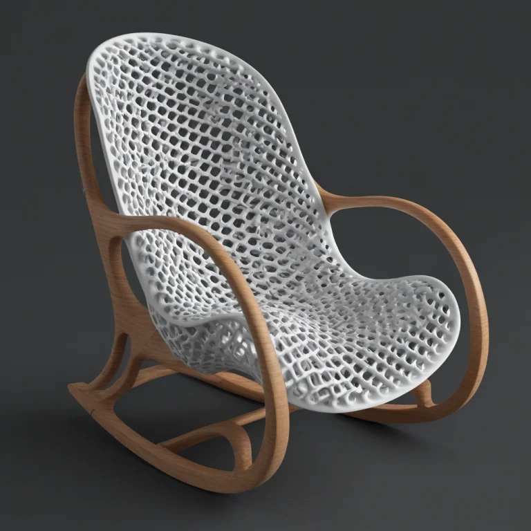 Gyroid Lattice Structure, 3d Render. A Classic Wooden Rockin...