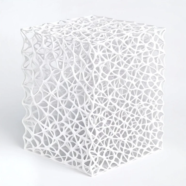 The Eiffel Tower Reconstructed With A Porous White Matte Gyr...