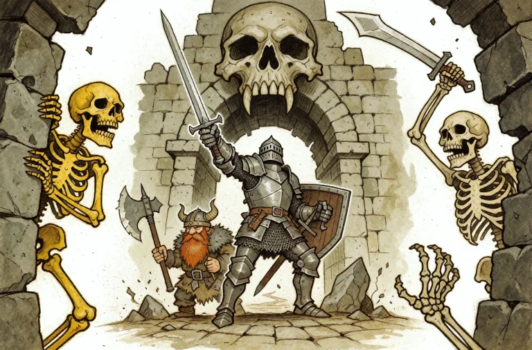 An Dragonbanerpg Style Illustration Of A Knight In Full Plat...