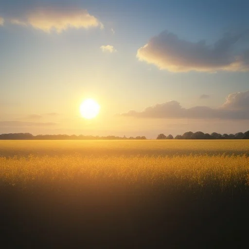 Sun, Field, Sky, Cloud, Morning,