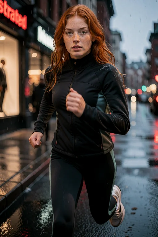 Luna, Photorealistic Sports Editorial Portrait Of A Young Wo...