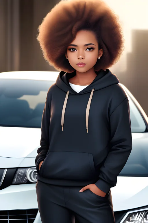 1girl, Beautiful Face, Posing At Car Exhibition, Clean Brown...