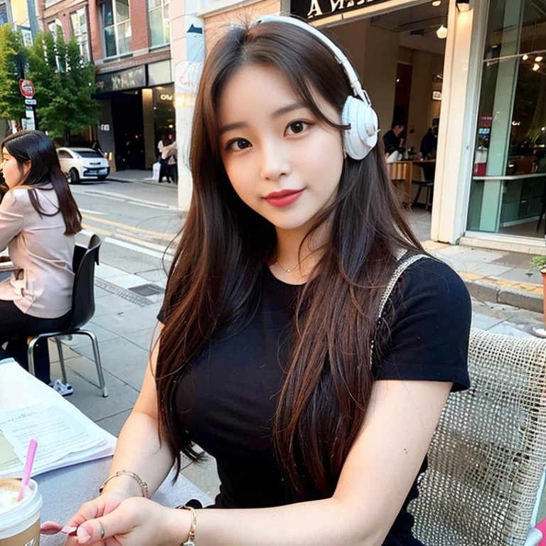 Korean, Woman, Cafe, Pose, Picture, Instagram, Social Media,...