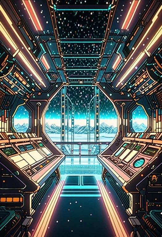 Best Quality, Highly Detailed, The Bridge Of A Starship Bath...