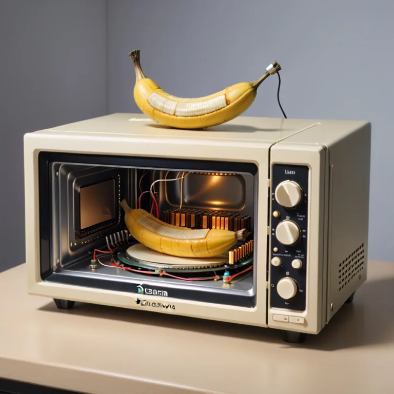 All In The Microwave,banana,half Of The Banana Is Made Of Tr...