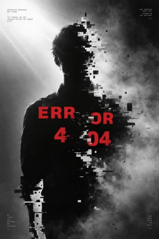 A Minimalist Black-and-white Poster Featuring A Human Silhou... — Stable Diffusion AI Prompt: A minimalist black-and-white poster featuring a human silhouette partially corru...