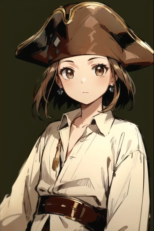 Jack Sparrow, Anime Style, Masterpiece, Best Quality, 1girl,...