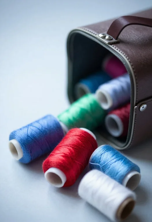 A Sewing Kit Spilling Spools Of Bright Thread, Octane Render...