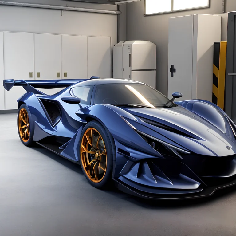 Apolloie A Sports Car Side View In A Garage Filled With Tool...