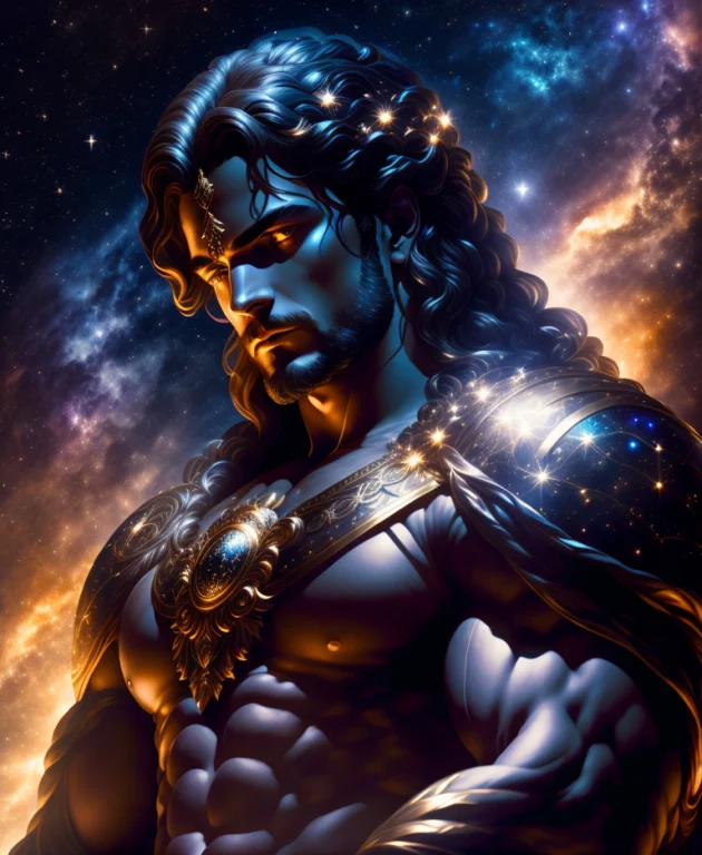 The Primordial Darkness Embodying A Greek God, Erebus Wearin...