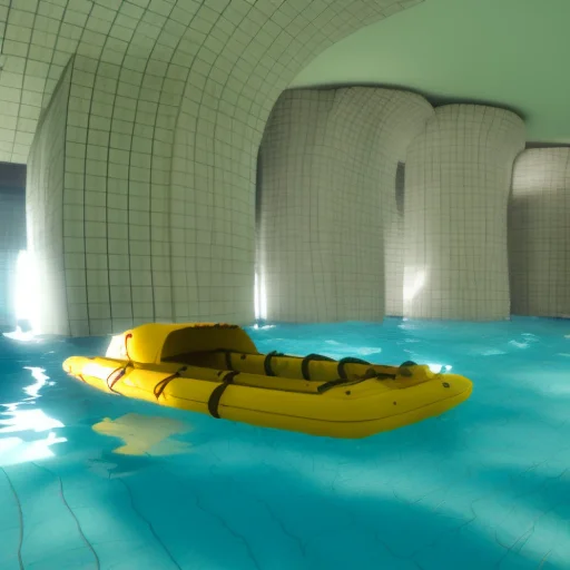 Old Raft Inside Of Scrpoolrooms