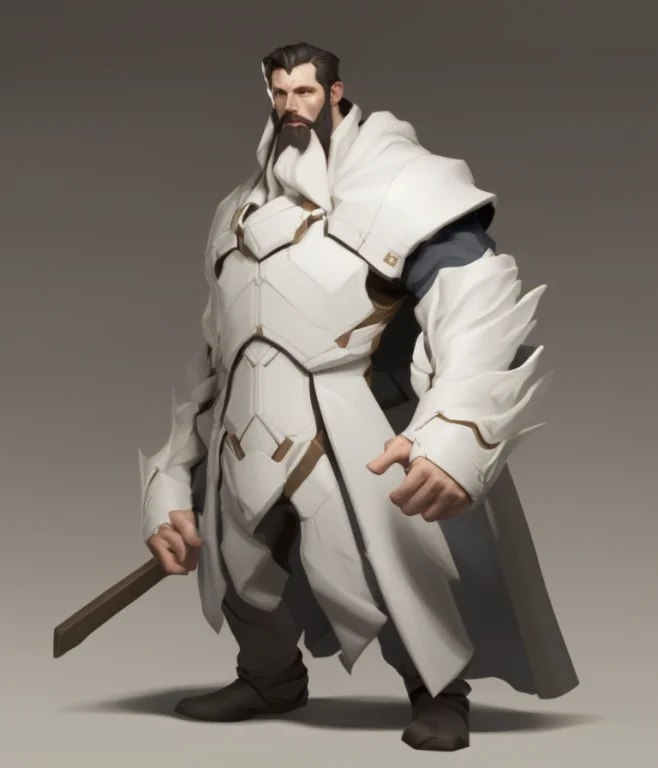 Charhelper, Anime, Digital Painting, White Knight, Hero, Han...