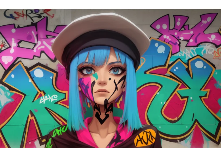 A Woman ,graffiti Style,