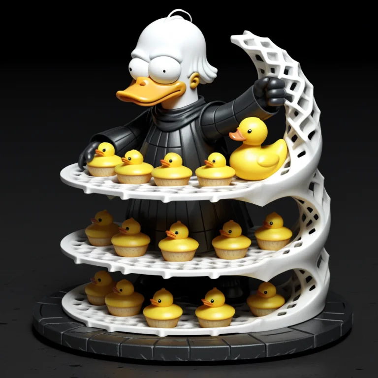 Darth Simpson Carrying Muffins And A Rubber Duck On A Tray B...