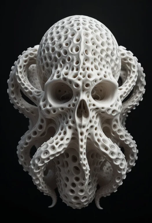 8k, Raw Digital Photo, A Skull Octopus Made Entirely Of Intr...