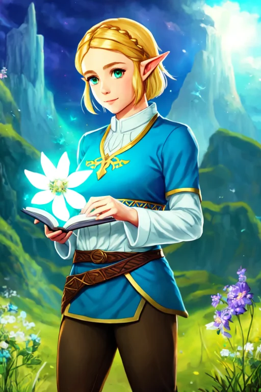 Princess Zelda, 1girl, Artist Request, Belt, Blonde Hair, Bl...