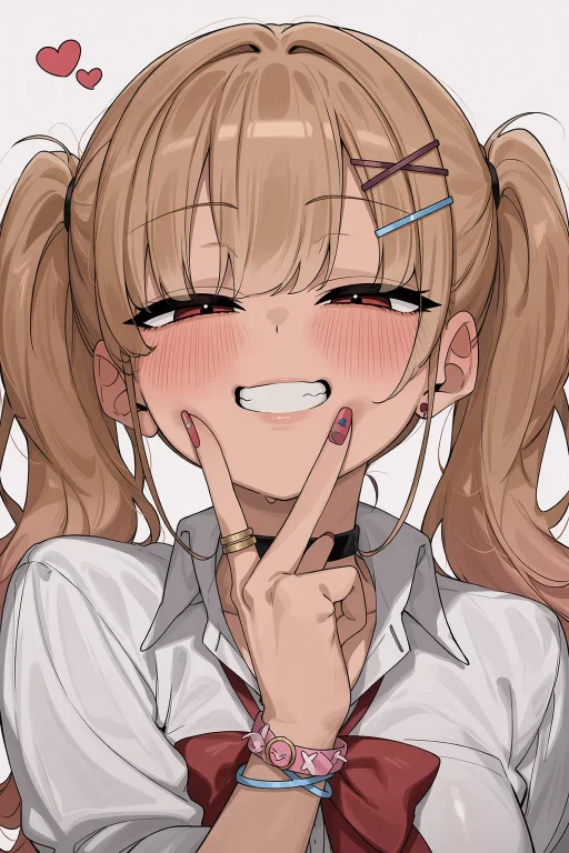 Urakustyle,, 1girl, Portrait, Upper Body, V Over Mouth, Nail...
