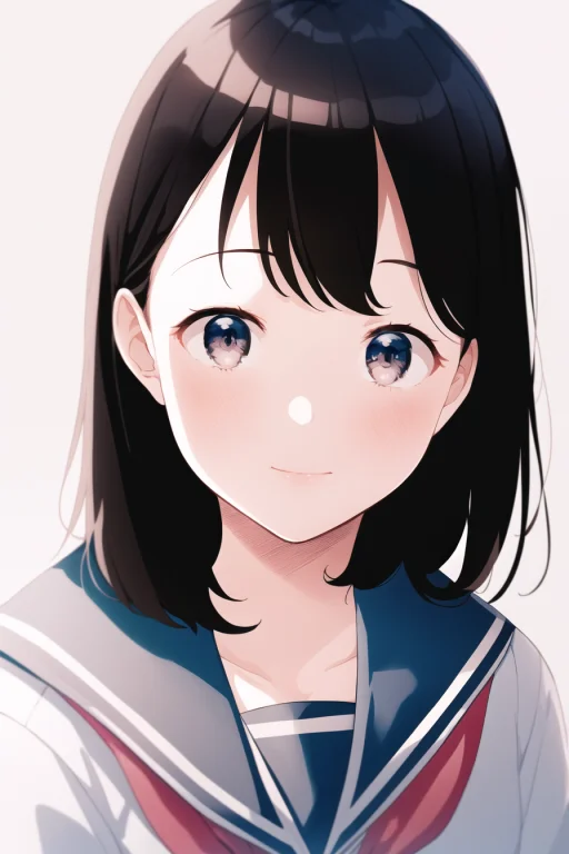 1girl, Portrait, White Serafuku, Neckerchief, Sailor Collar,...