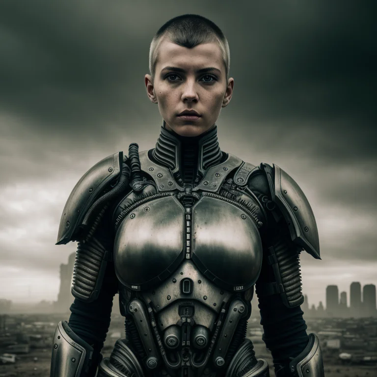 Raw Photo, 1girl, Biopunk Style, Giger Style, Gloomy1.4, A P...