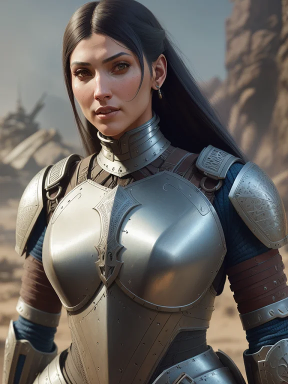 A Woman In Armor, Intricate Details, Art By Eddie Mendoza1.2...