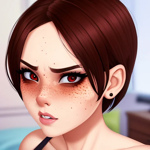 Portait Of Stunningly Attractive Girl In Bed, Perfect Femine...