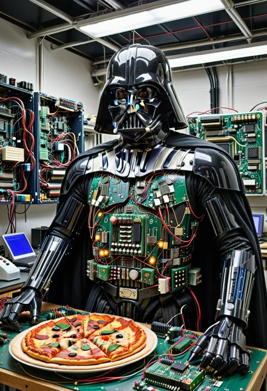 Dense Circuitry, Darthvader Constructed Entirely From Layere...