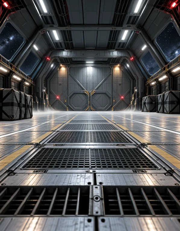 3d3n Sh1p, Photorealistic, Large Docking Bay And Hangar Insi...