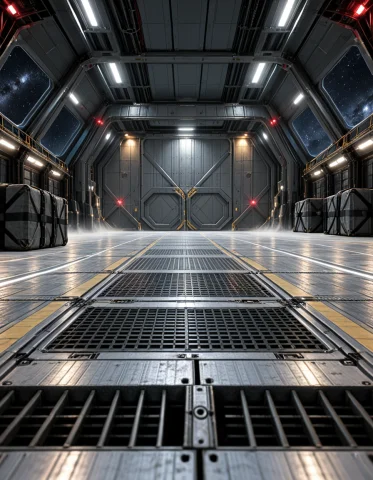 3d3n Sh1p, Photorealistic, Large Docking Bay And Hangar Insi... — SDXL AI Prompt: 3d3n sh1p, photorealistic, large docking bay and hangar inside a realistic human...