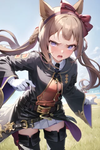 Sweep Tosho Umamusume, Shobufuku, Hair Bow, Twintails, Hair... — Stable Diffusion AI Prompt: sweep tosho \(umamusume\), shobufuku, hair bow, twintails, hair rings, very long...