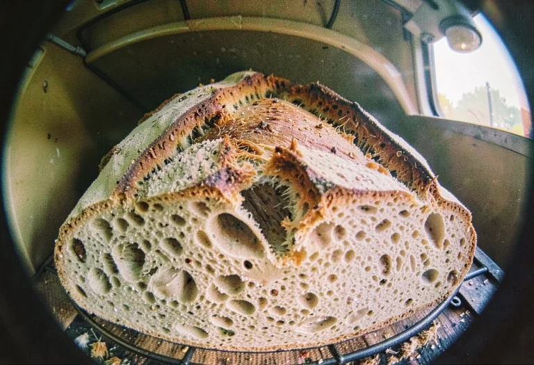 A Rustic Sourdough Loaf Fresh From The Oven, Analog Photo, S...