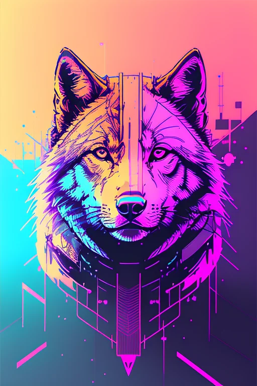 Nvinkpunk1.2 Snthwve Style0.8 Wolf, Anthro, Lightwave, Sunse...