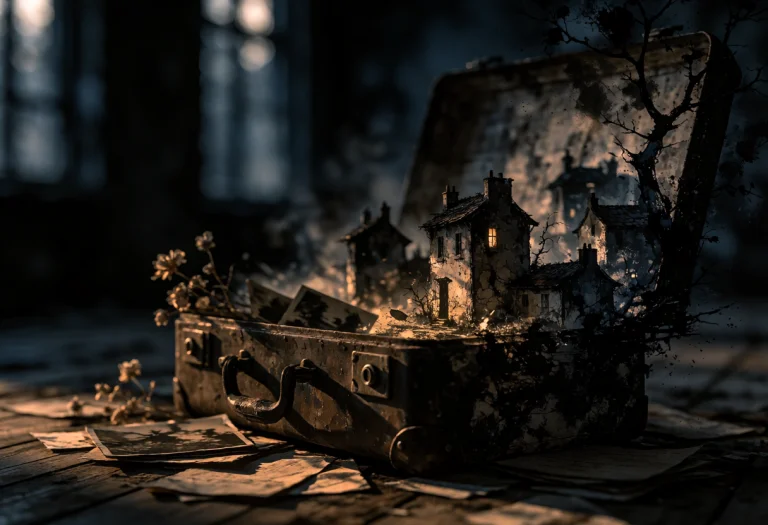 Ta86wistfall, An Old Weathered Suitcase Resting Open On A Wo...