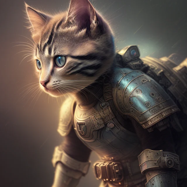 Kitten In The Armor Of The Future, Dark Shot1.17, Epic Reali...