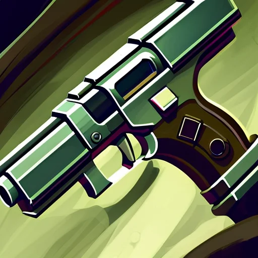 Dieselpunk Submachine Gun, Stylized Game Icon, By Greg Manch...