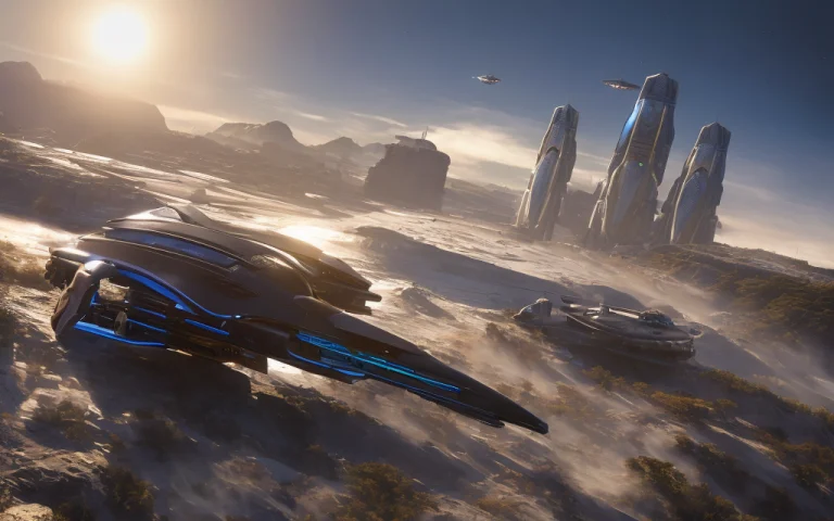 Futuristic Sci Fi Spaceship, In A Sci-fi City, Star Citizen,...