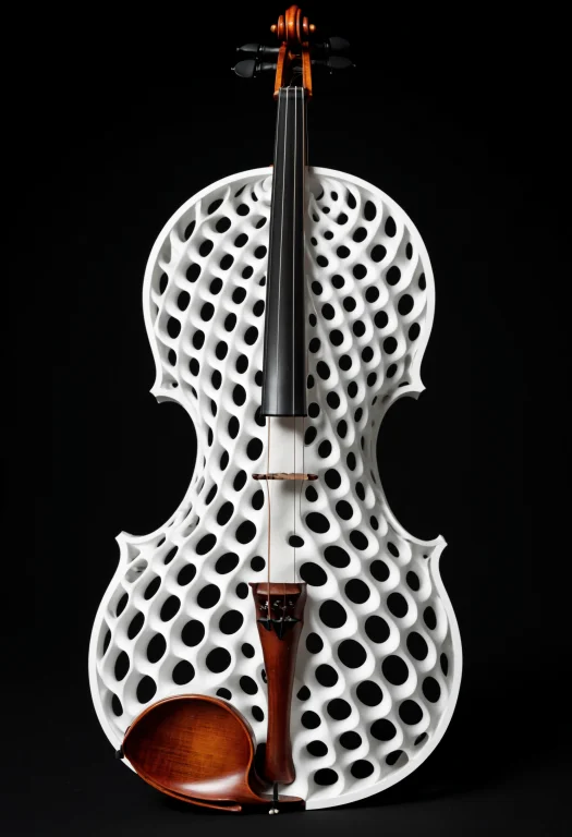 Loragyroidshapemorph-xl0.8,a Violin And Bow Entirely Sculpte...
