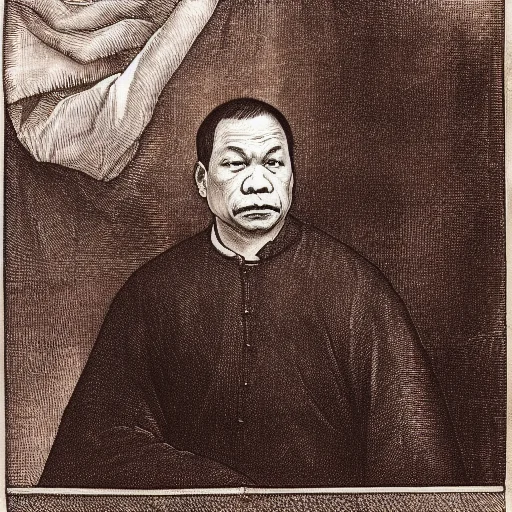 Rodrigo Duterte As Pope, Portrait Shot, Durer-style