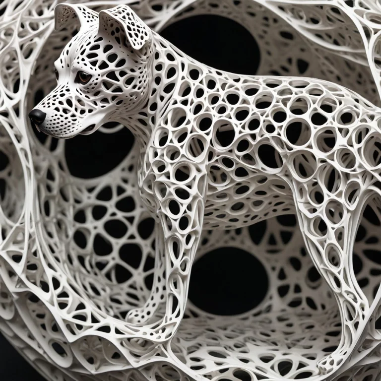 Intricate, Detailed, Dog, Dog Shaped1.5, Gyroid, Lattice Str...