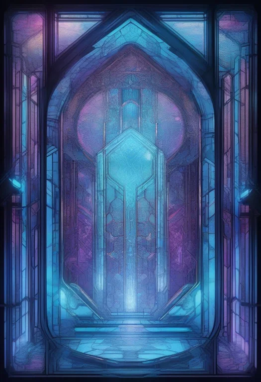 A Cryosleep Chamber Humming With Pale Blue Light, Stained Gl...