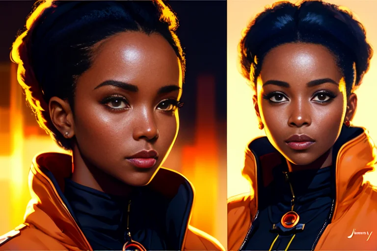 A Character Turnaround Of A Modern Gorgeous African Female G...