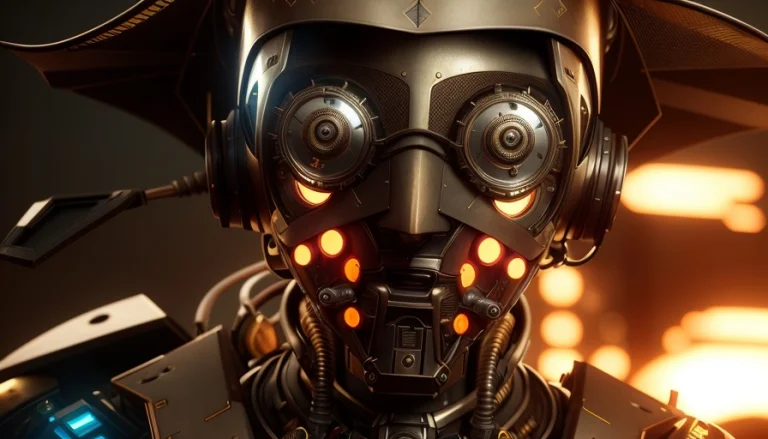Portrait Of A Steampunk Robot Woman, Intricately Detailed, D...