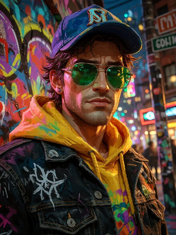 A Semi-realistic Close-up Upper-body Portrait Of A Young Man...
