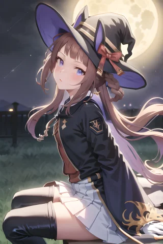 Sweep Tosho Umamusume, Shobufuku, Witch Hat, Twintails, Hair... — Stable Diffusion AI Prompt: sweep tosho \(umamusume\), shobufuku, witch hat, twintails, hair rings, very lon...
